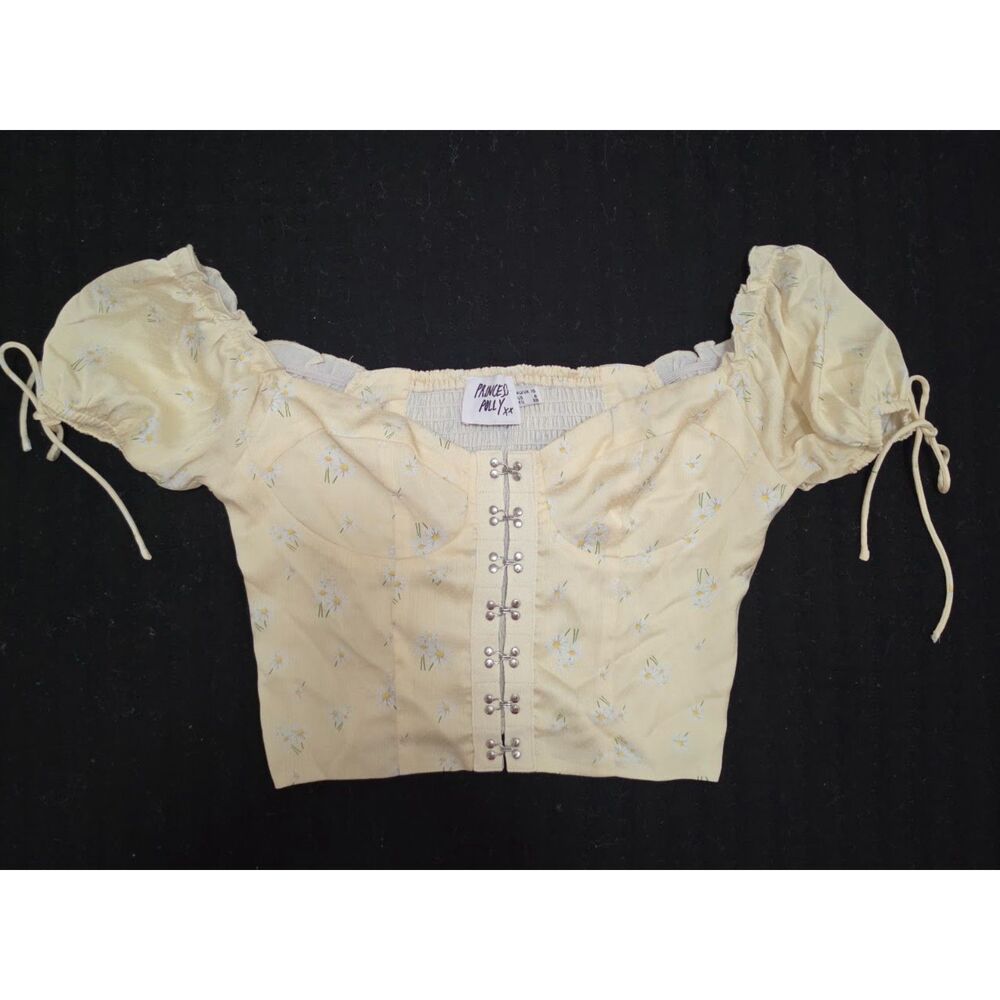 Princess Polly Allyson Corset Crop Top Satin Daisy 6